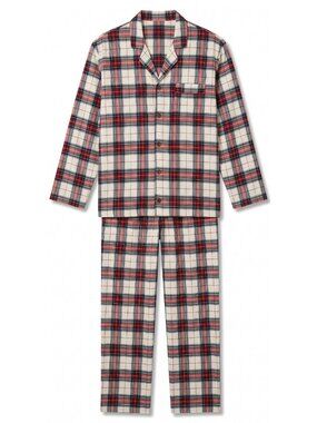 EBERJEY Mens Holly Red Tartan Plaid Organic Cotton Flannel Pajama Set MEDIUM NWT